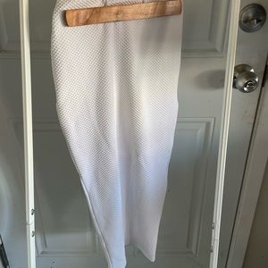 Nookie stretchy white business casual skirt with rose gold finish